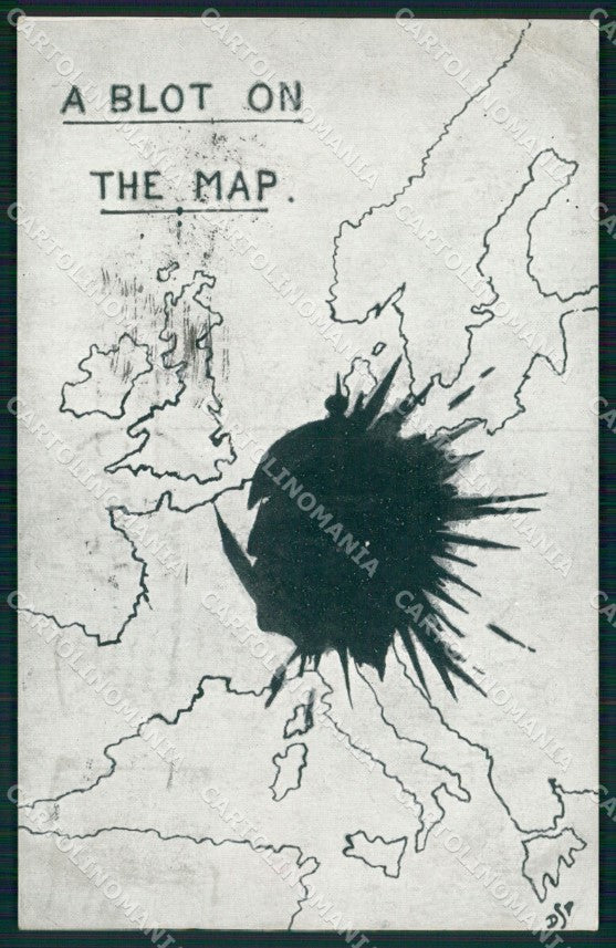 WW1 WWI British Propaganda Anti German DSP CREASED cartolina XB6875 – fronte