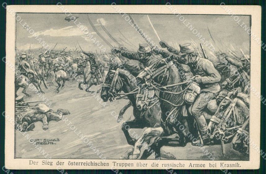 WW1 WWI German Propaganda Russia Krasnik Curt Schulz cartolina XB6887 – fronte