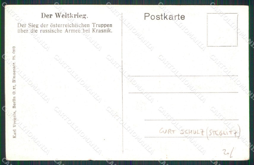 WW1 WWI German Propaganda Russia Krasnik Curt Schulz cartolina XB6887 – retro