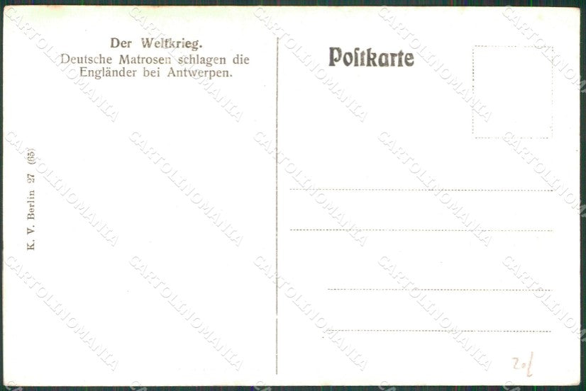 WW1 WWI German Propaganda Anversa Antwerpen Curt Schulz cartolina XB6889 – retro