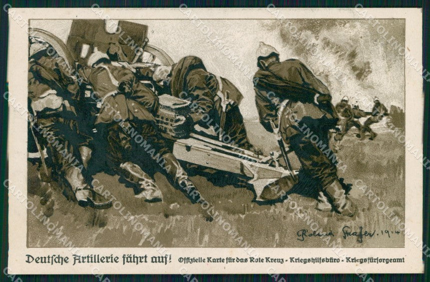 WW1 German Propaganda Deutsche Artillerie Rotes Kreuz Strafer cartolina XB6891 – fronte