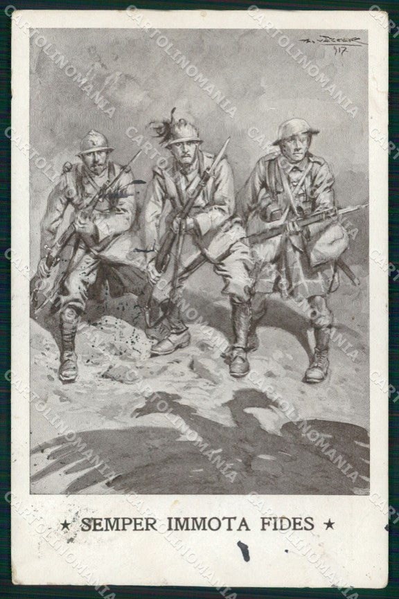 WW1 WWI Propaganda Italiana Pro Patria Genova Vardaro STRAPPINO cartolina XB6892 – fronte