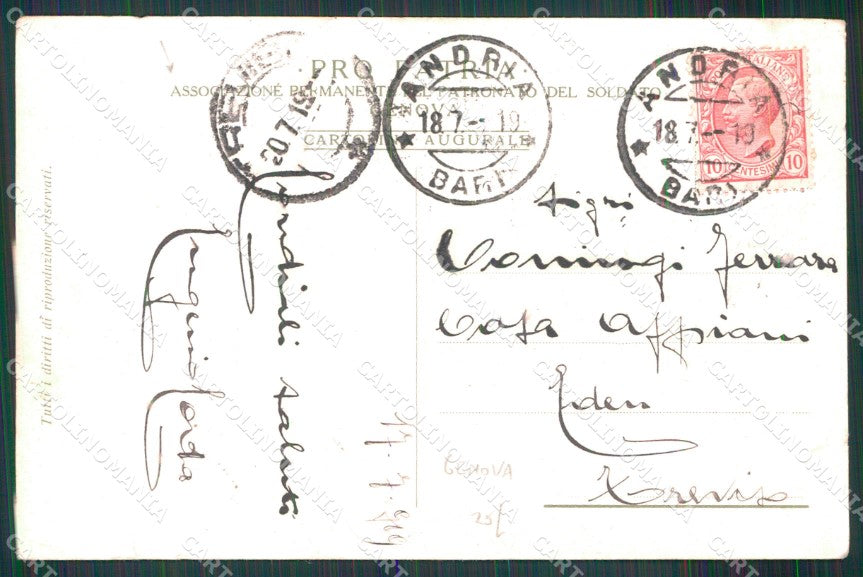 WW1 WWI Propaganda Italiana Pro Patria Genova Vardaro STRAPPINO cartolina XB6892 – retro