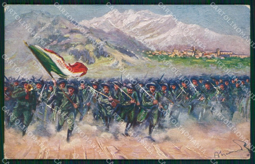 WW1 WWI Propaganda Italiana Bersaglieri Cormons Alicamari cartolina XB6895 – fronte