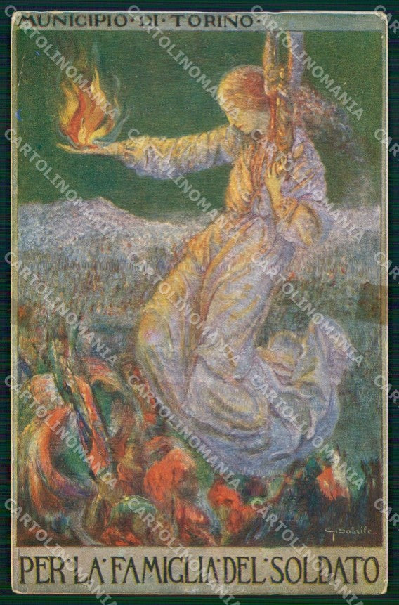 WW1 WWI Propaganda Assistenza Famiglia Soldato Torino Sobrile cartolina XB6913 – fronte