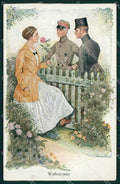 WW1 WWI German Propaganda Lady Soldier Hans Leu cartolina XB6933 – fronte