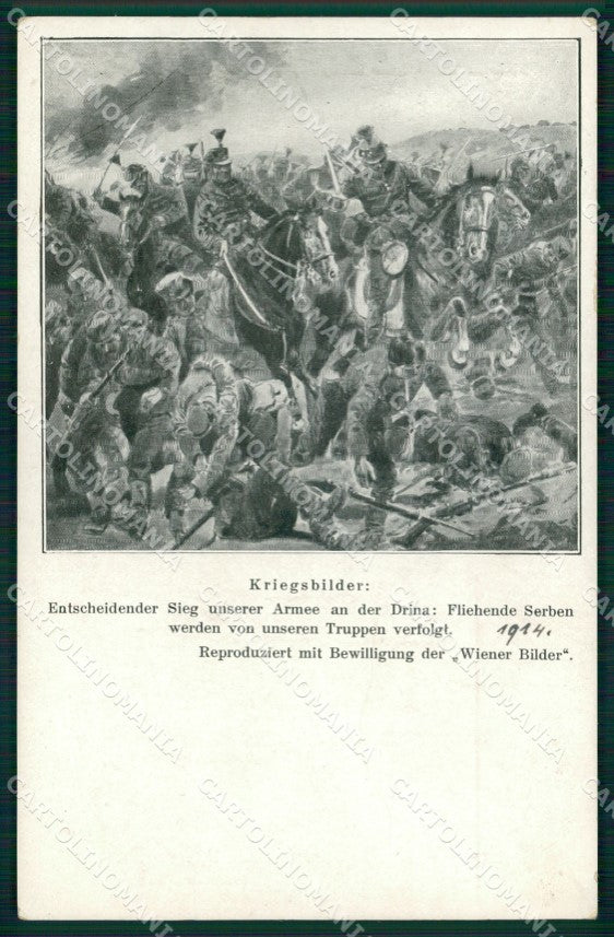 WW1 Austrian Propaganda Soldat Serben Drina Wiener Bilder 29 cartolina XB6938 – fronte
