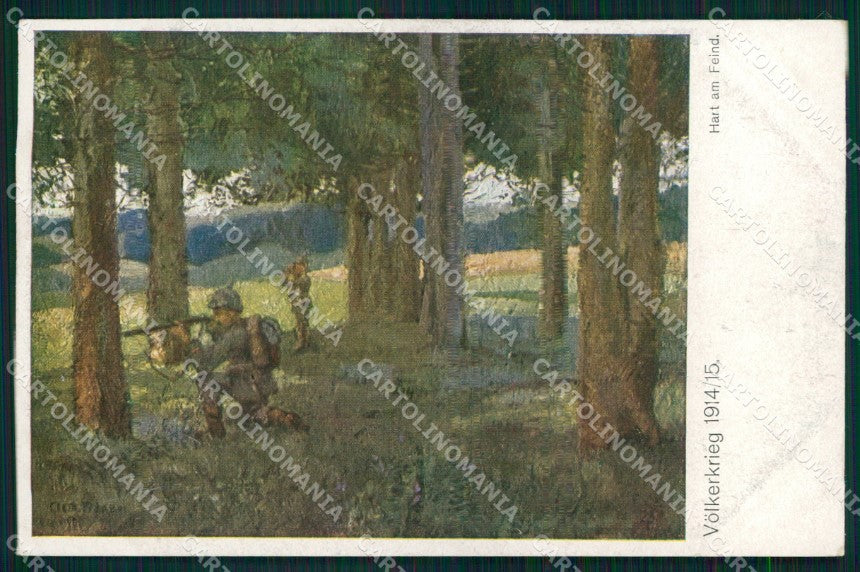 WW1 WWI German Propaganda Soldat Volkerkrieg 1914-15 cartolina XB6939 – fronte