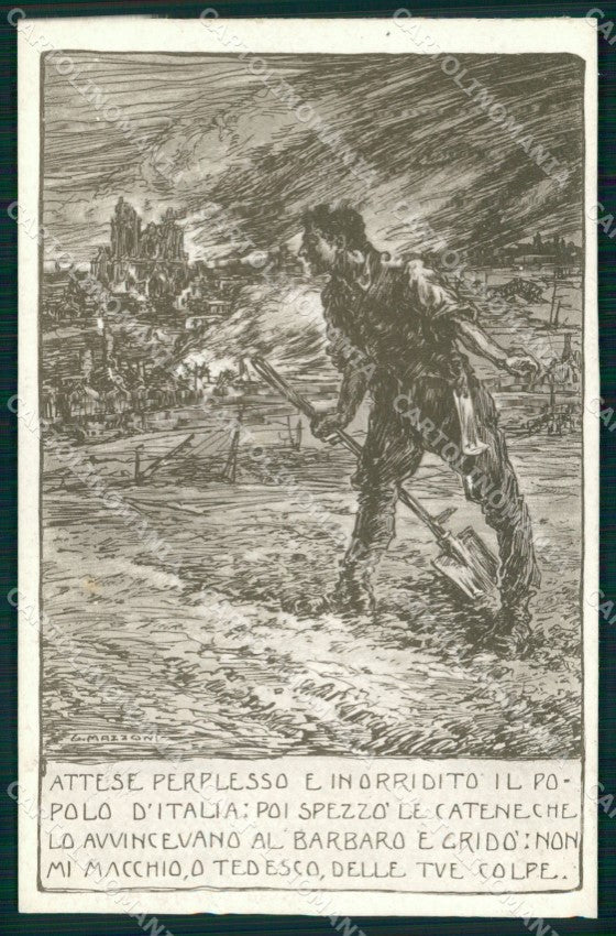 WW1 WWI Propaganda Italiana Franchigia G. Mazzoni cartolina XB6956 – fronte