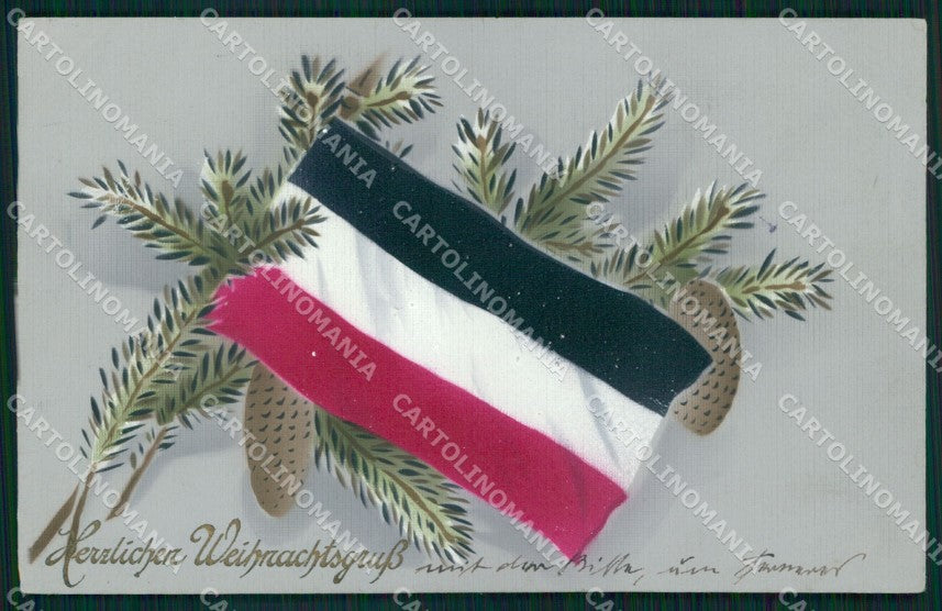 WW1 WWI German Propaganda Weihnachten Flag cartolina XB6958 – fronte