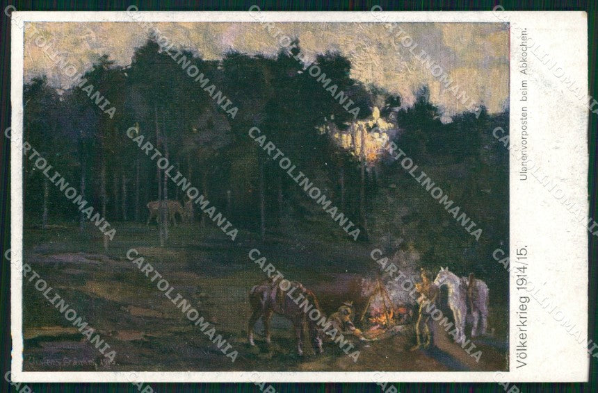 WW1 WWI German Propaganda Soldat Volkerkrieg 1914-16 Frankel cartolina XB6968 – fronte