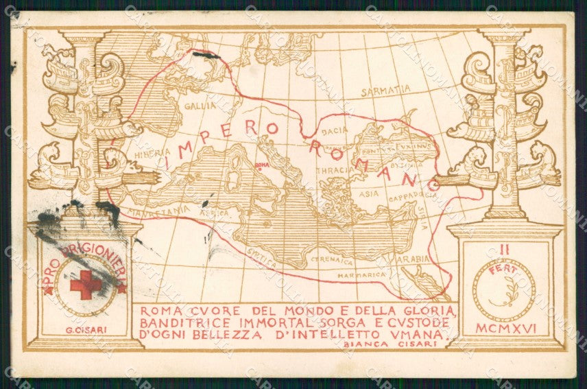 Propaganda Italiana Pro Prigionieri Impero Romano Cisari cartolina XB6988 – fronte