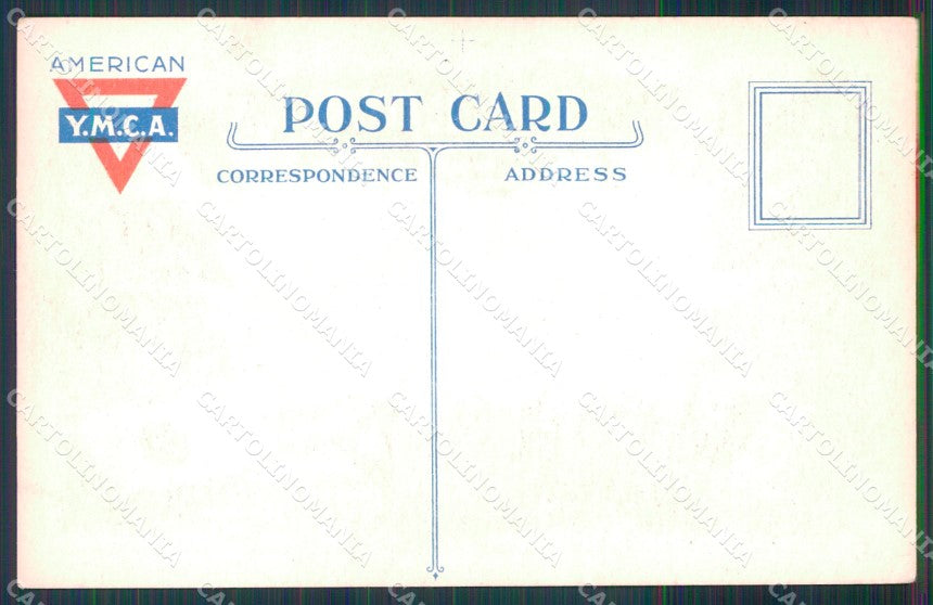Propaganda Alleati Tricolore Flags American Y.M.C.A cartolina XB6989 – retro
