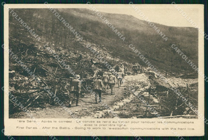 Militari WW1 Dopo la Battaglia Soldati Massoni Moroni Milano cartolina XB6998 – fronte