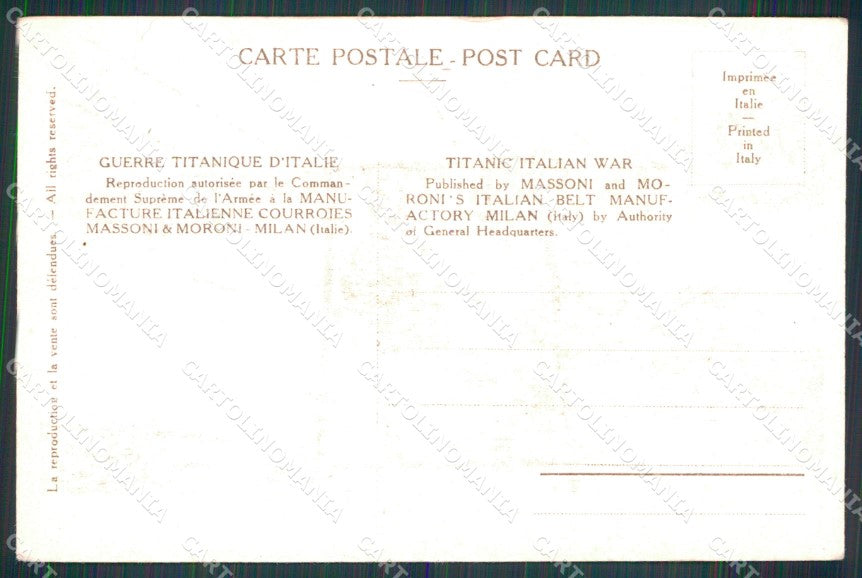 Militari WW1 Dopo la Battaglia Soldati Massoni Moroni Milano cartolina XB6998 – retro