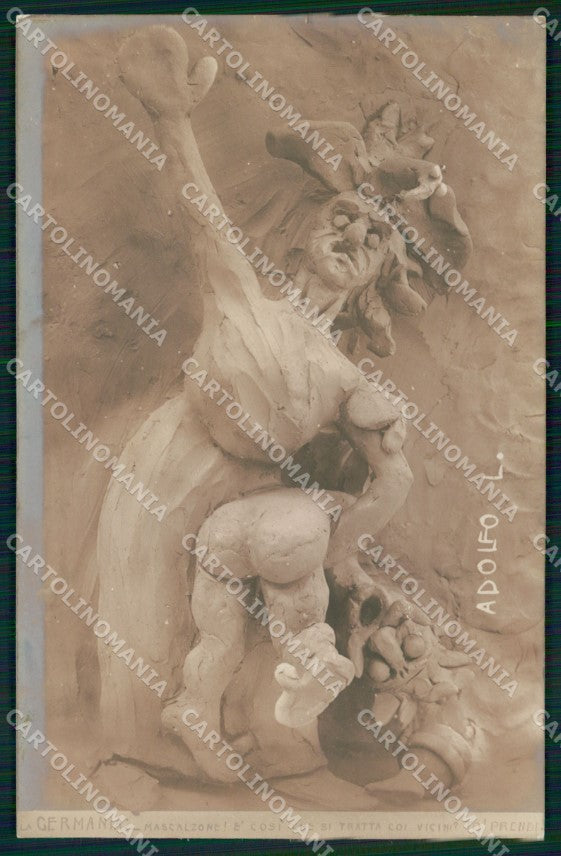WW1 WWI Propaganda Italiana Anti Kaiser Wilhelm II Adolfo Photo cartolina XB7015 – fronte