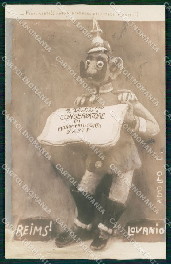 WW1 WWI Propaganda Italiana Anti Kaiser Wilhelm II Adolfo Photo cartolina XB7016 – fronte
