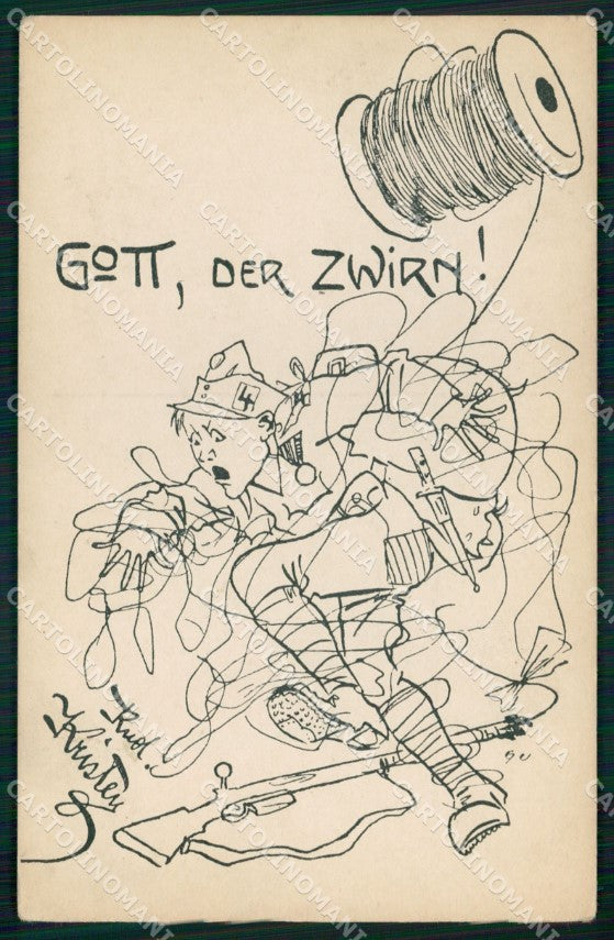Militari Soldaten Rudolf Kristen Karikatur 76 cartolina XB7033 – fronte