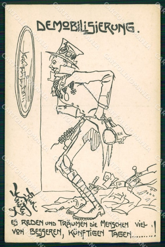 Militari Soldaten Rudolf Kristen Karikatur 54 cartolina XB7034 – fronte