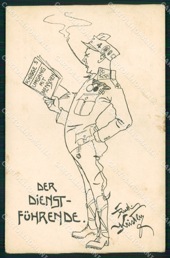Militari Soldaten Rudolf Kristen Karikatur 52 cartolina XB7035 – fronte
