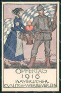 WW1 WWI German Propaganda Rotes Kreuz Soldaten Rich Klein cartolina XB7043 – fronte