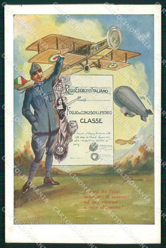 Militari Esercito Italiano Aviazione Congedo Didone cartolina XB7045 – fronte