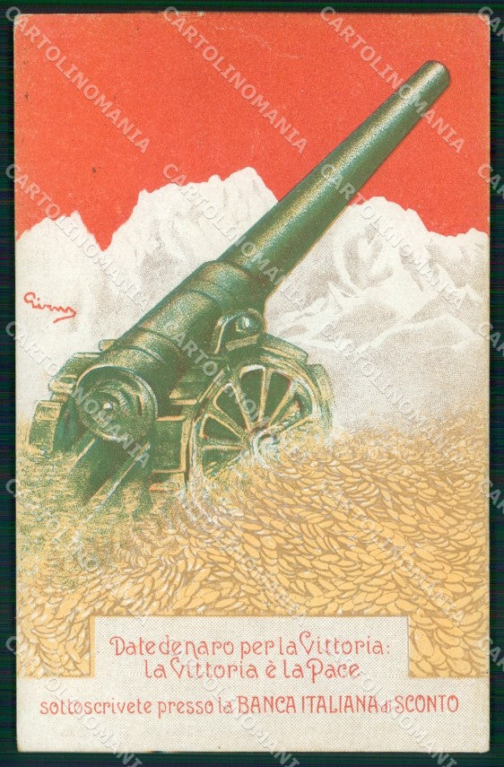 WW1 WWI Propaganda Italiana Prestito Nazionale Girus PIEGHINA cartolina XB7063 – fronte