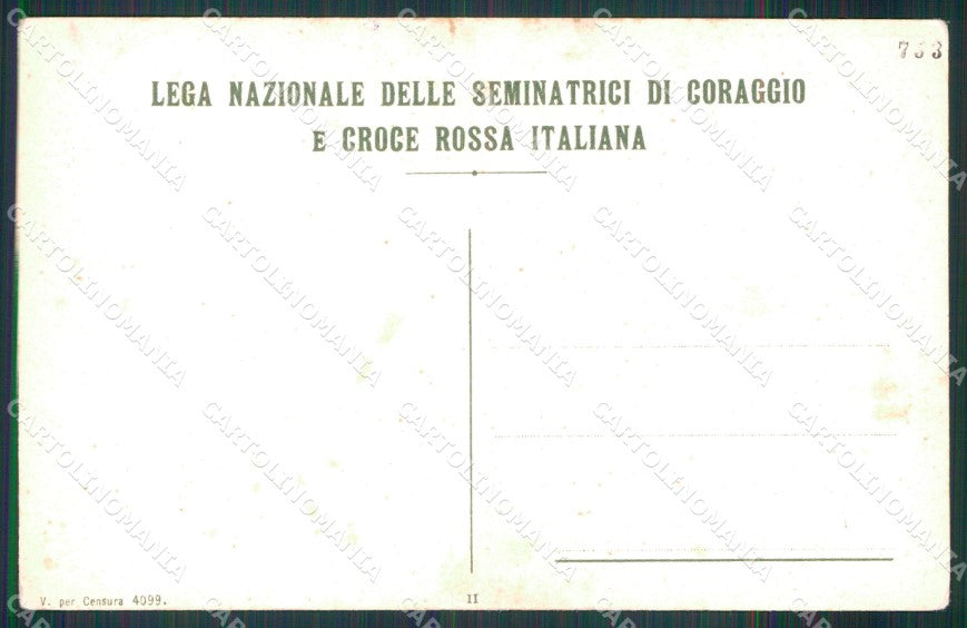 CRI Croce Rossa Italiana Lega Seminatrici di Coraggio cartolina XB7068 – retro