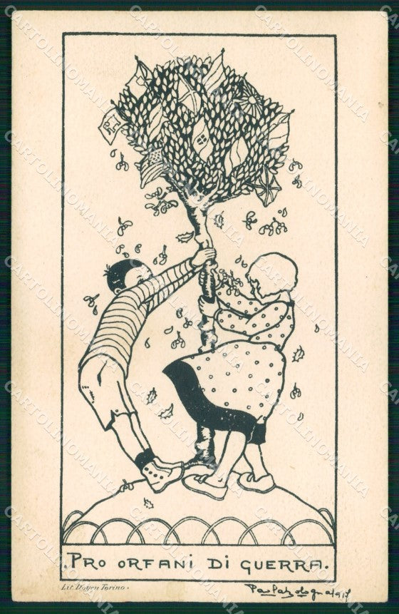 WW1 WWI Propaganda Assistenza Bambini Tempo di Guerra Bologna cartolina XB7072 – fronte