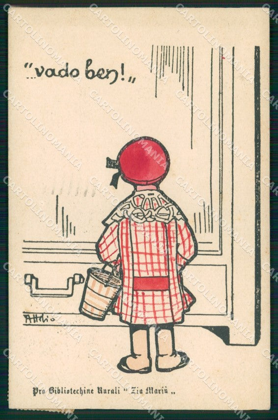 WW1 WWI Propaganda Assistenza Bambini Tempo di Guerra Attilio cartolina XB7074 – fronte