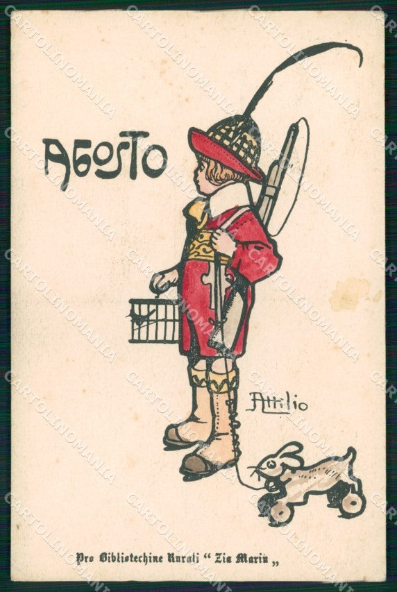 WW1 WWI Propaganda Assistenza Bambini Tempo di Guerra Attilio cartolina XB7076 – fronte