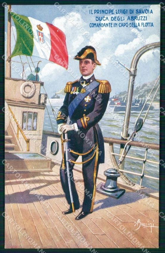 Militari Esercito Marina Tricolore Duca Abruzzi Buzzini cartolina XB7081 – fronte