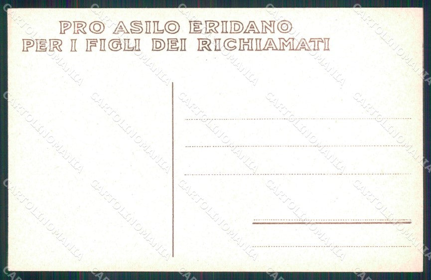 WW1 WWI Propaganda Pro Asilo Eridano Figli Richiamati D'Isola cartolina XB7095 – retro