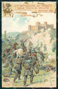 Militari 9° Battaglione Bersaglieri Assalto Rocca Spoleto cartolina XB7106 – fronte