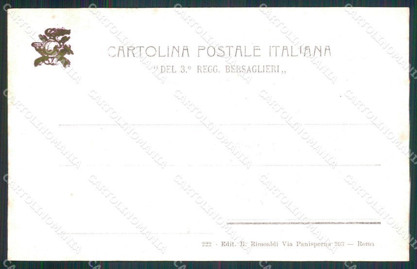 Militari 3° Reggimento Bersaglieri Castello di Borgo Valsugana cartolina XB7115 – retro