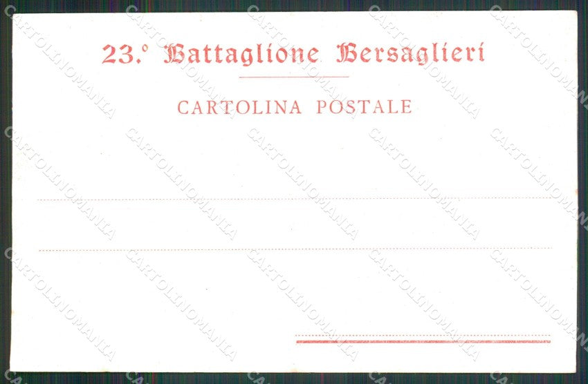 Militari 23° Reggimento Bersaglieri cartolina XB7116 – retro