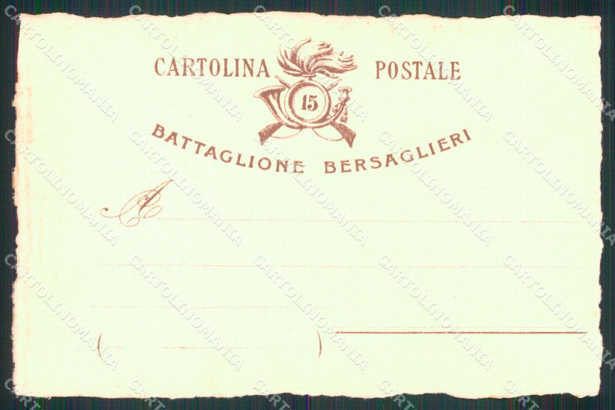 Militari 11° Reggimento 15° Battaglione Bersaglieri 91/100 cartolina XB7120 – retro