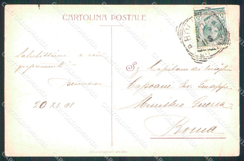Militari 3° 5° 6° 9° Regg. 1° Batt. Bersaglieri Ciclisti PIEGA cartolina XB7121 – retro