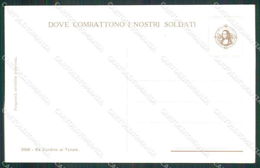 WW1 WWI Propaganda Italiana Condino Tonale Zone di Guerra PIEGA cartolina XB7141 – retro