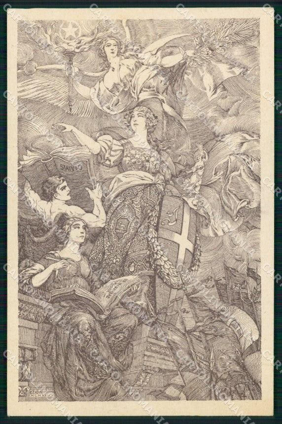Artist Signed Illustratori Plebiscito Savoia Anichini cartolina XB7149 – fronte