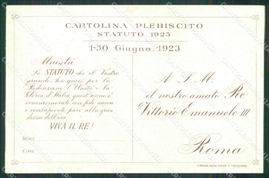 Artist Signed Illustratori Plebiscito Savoia Anichini cartolina XB7149 – retro