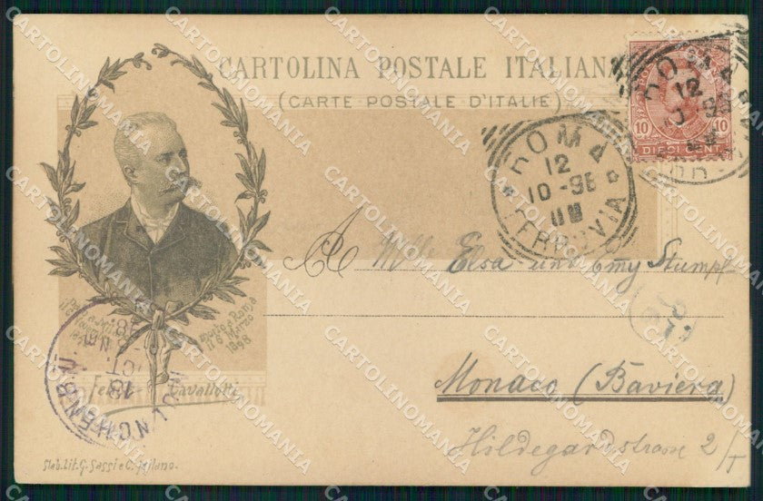 Commemorativa Morte Felice Cavallotti 1898 cartolina XB7150 – fronte