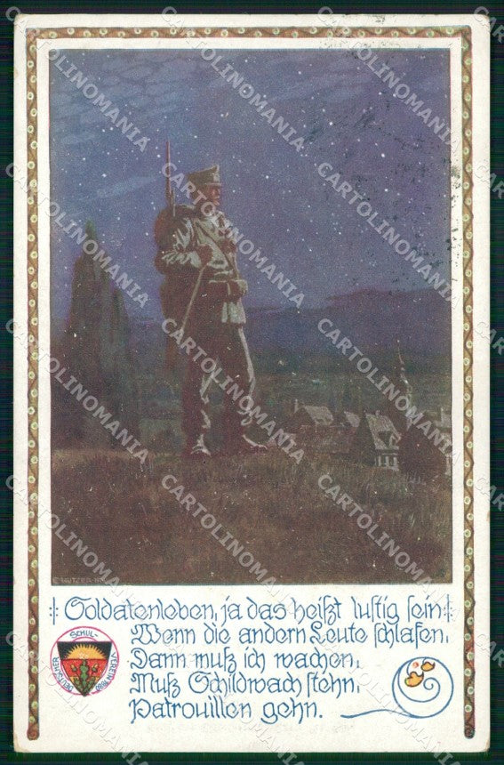 Artist Signed Kutzer Soldat Deutscher Schulverein 663 cartolina XB7173 – fronte