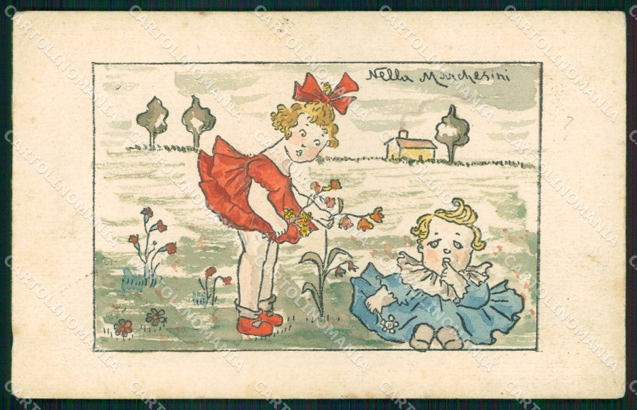 WW1 Propaganda Assistenza Bambini Tempo di Guerra Marchesini cartolina XB7175 – fronte