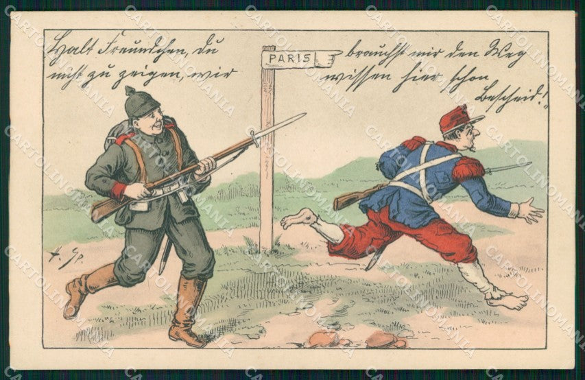 WW1 WWI German Propaganda Soldat H. Spindler cartolina XB7183 – fronte