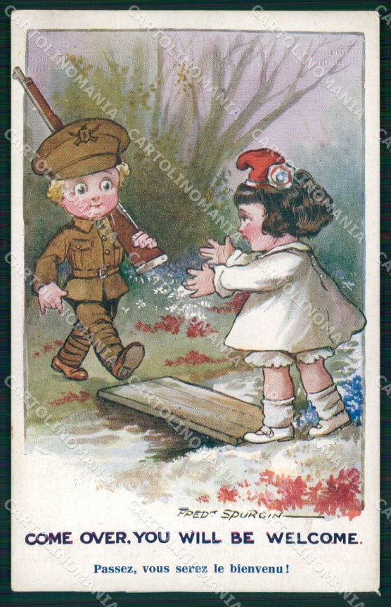 WW1 WWI British Propaganda Inter Art 280 Fred Spurgin cartolina XB7185 – fronte