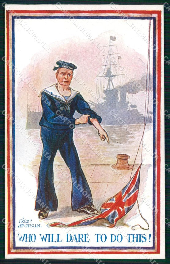 WW1 WWI British Propaganda Inter Art 795 Fred Spurgin cartolina XB7186 – fronte