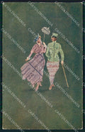 Artist Signed Illustratori Lady and Soldier serie 572 cartolina XB7195 – fronte