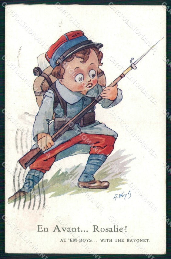 WW1 WWI French Propaganda Boy A. Wuytz cartolina XB7199 – fronte