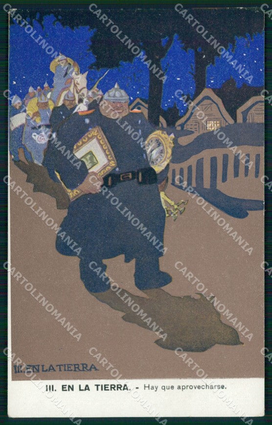WW1 WWI Propaganda Anti German En la Tierra serie III cartolina XB7219 – fronte